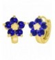 Plated Flower Huggie Womens Earrings