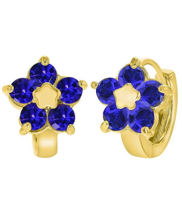 Plated Flower Huggie Womens Earrings