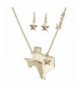 Texas State Shape Necklace Earrings