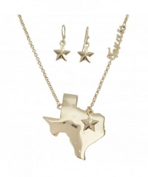 Texas State Shape Necklace Earrings