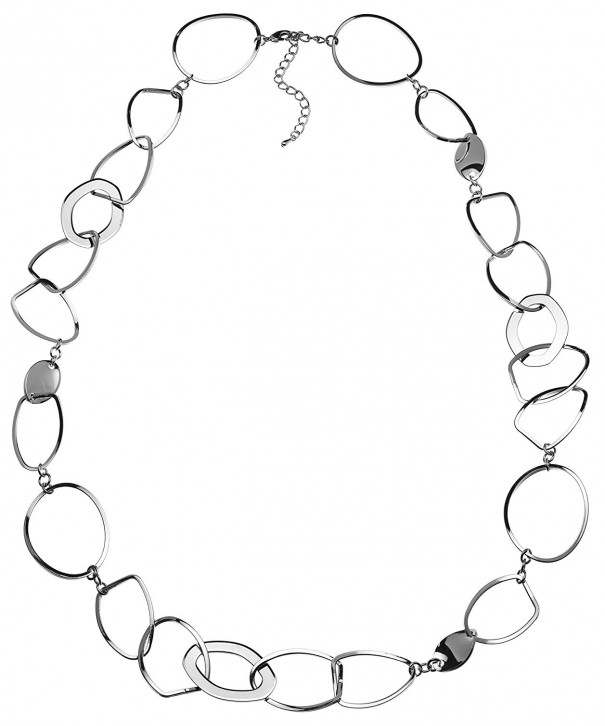 Sparkling Long Link Necklace Silver