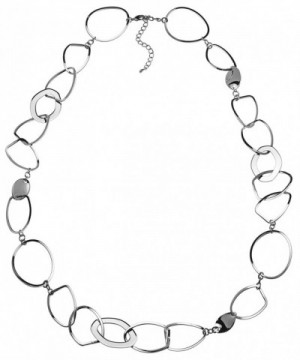 Sparkling Long Link Necklace Silver