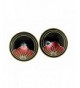 Vintage Genuine Cloisonne Gold tone Earrings Black