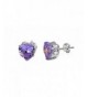 Sterling Silver Purple Zirconia Earrings