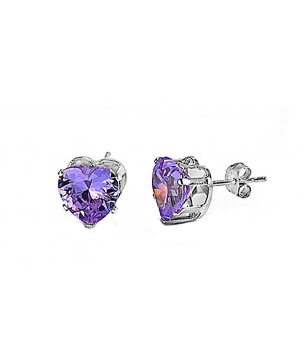 Sterling Silver Purple Zirconia Earrings