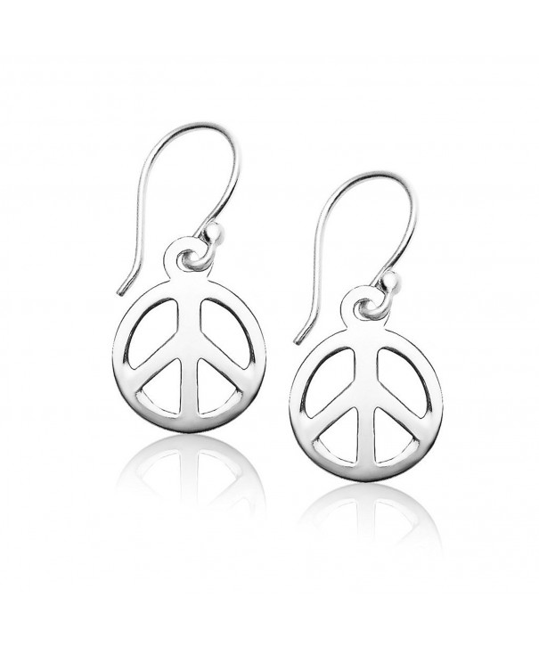 Sterling Silver Dangle Peace Earrings