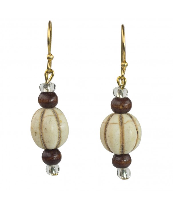 NOVICA Brass Glass Beaded Earrings