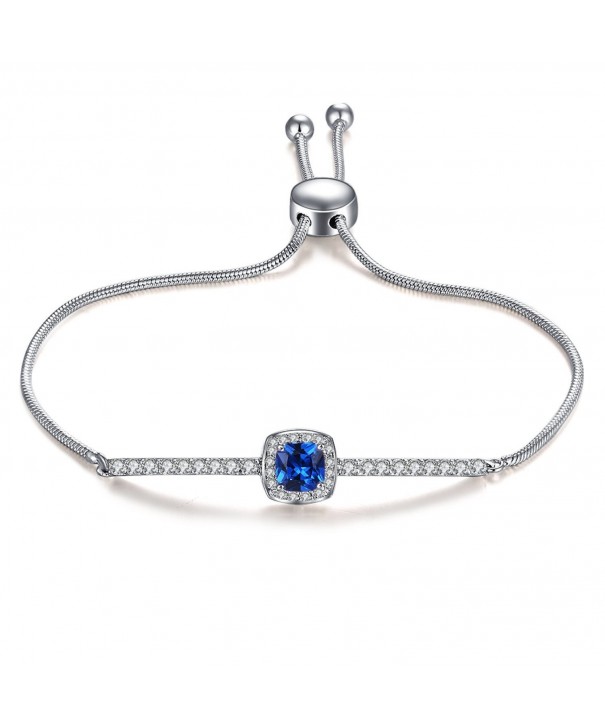 Vibrille Adjustable Sterling Cushion Cut Sapphire