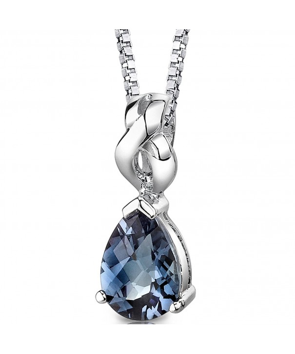 Simulated Alexandrite Pendant Necklace Sterling