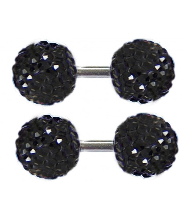 Thenice Earrings Crystal Barbell Screws