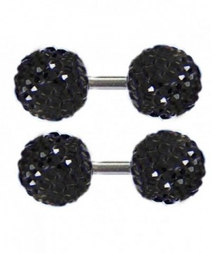 Thenice Earrings Crystal Barbell Screws