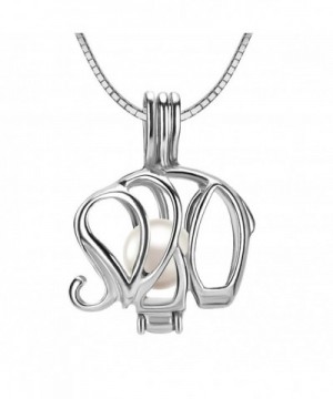 Sterling Elephant Pendant Necklace Cultured