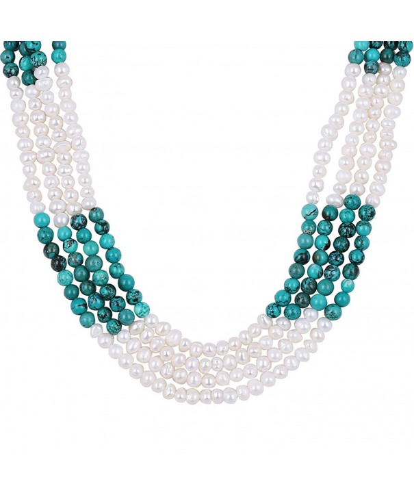 Simulated Turquoise Cultured Freshwater Necklace