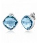 Sterling Checkerboard Gemstone Birthstone Earrings