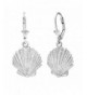 Sterling Silver Seashell Leverback Earrings