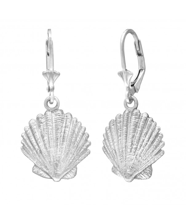 Sterling Silver Seashell Leverback Earrings