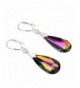 Sterling Leverback Earrings Teardrop Swarovski