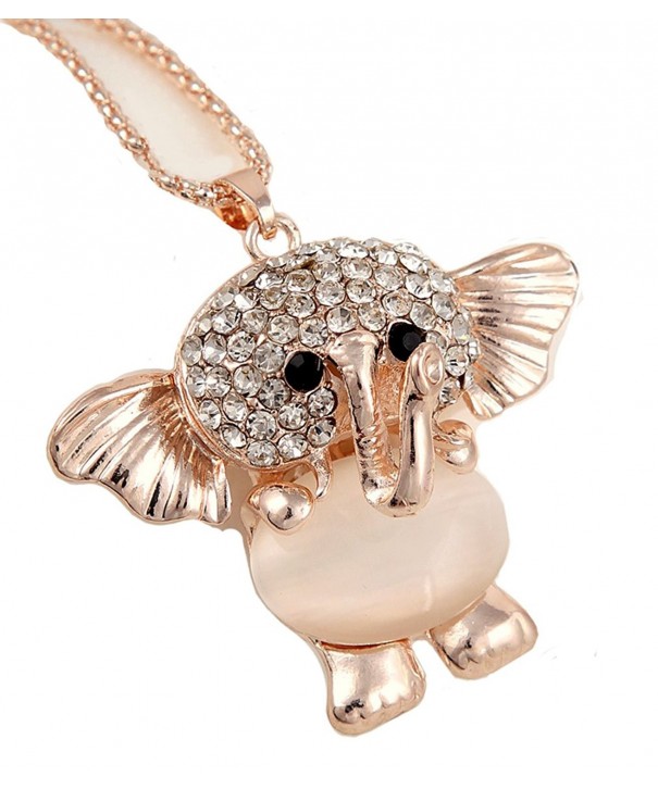 DUOKA Diamond Elephant Pendant Necklace