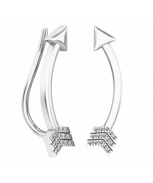 Sterling Silver Diamond Climber Earrings