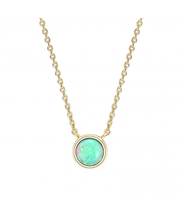 PAVOI Plated Round Bezel Necklace