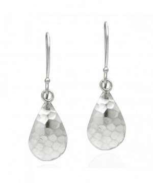 Curved Hammered Teardrop Sterling Earrings