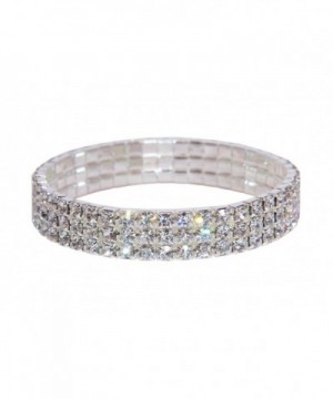 Weiss Rhinestone Stretch Bracelet Silver