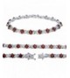 Sterling Silver Garnet Bracelet 3 10