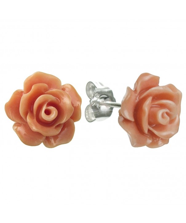 Sterling Silver Simulated Orange Earrings