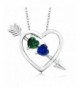 Simulated Emerald Sapphire Silver Pendant