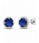 Simulated Sapphire Sterling Silver Earrings