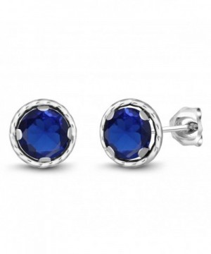 Simulated Sapphire Sterling Silver Earrings