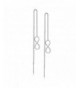 Rhodium Sterling Infinity Threader Earrings