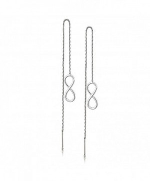 Rhodium Sterling Infinity Threader Earrings