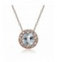 Flashed Sterling Aquamarine Zirconia Necklace