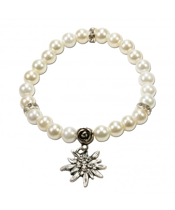 Bavarian Imitation Pearl Bracelet Edelweiss