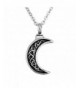 Locket Stainless Crescent Pendant Necklace