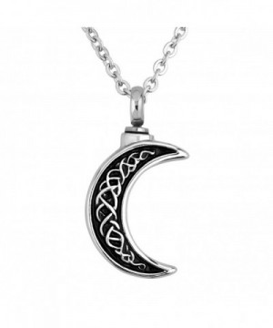 Locket Stainless Crescent Pendant Necklace