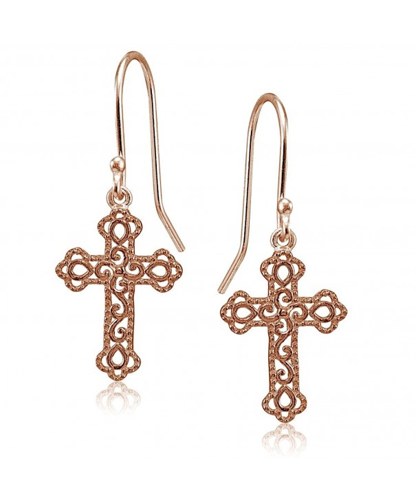 Flashed Sterling Polished Filigree Earrings