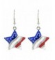 American Flag Patriotic Rhinestone Earrings