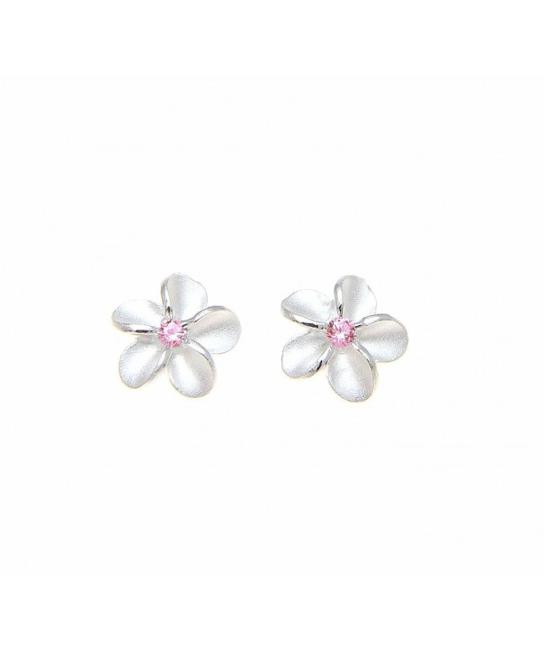 Sterling silver Hawaiian plumeria earrings