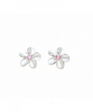 Sterling silver Hawaiian plumeria earrings