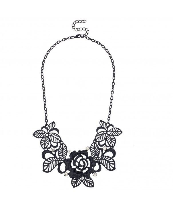 Lux Accessories Filigree Rhinestone Statement