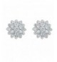 EleQueen Sterling Silver Zirconia Earrings