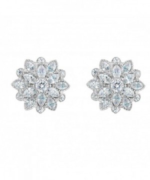 EleQueen Sterling Silver Zirconia Earrings