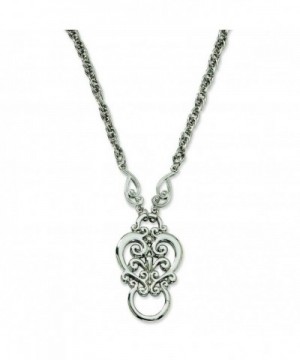 Silver tone Scroll Eyeglass Holder Necklace