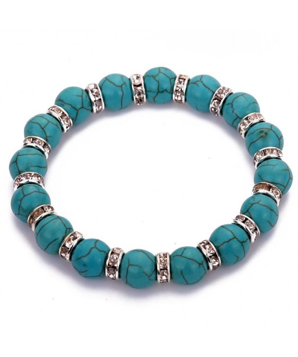YAZILIND Tibetan Rhinestones Turquoise Bracelet