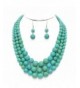 Statement Turquoise Stone simulated Necklace Earrings