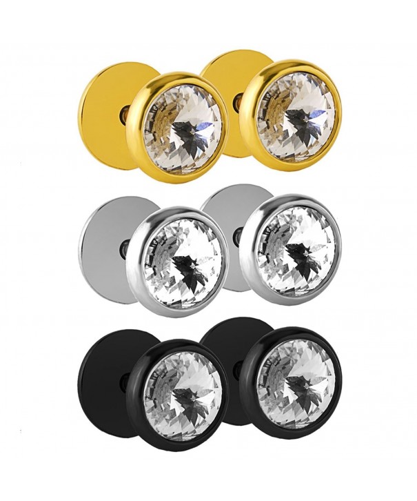 Charisma Stainless Crystal Earrings Dumbbell