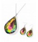 Rainbow Glass Stainless Earrings Pendant