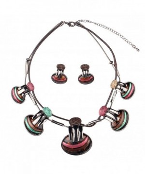 Hamer Multi color Statement Necklace Earrings